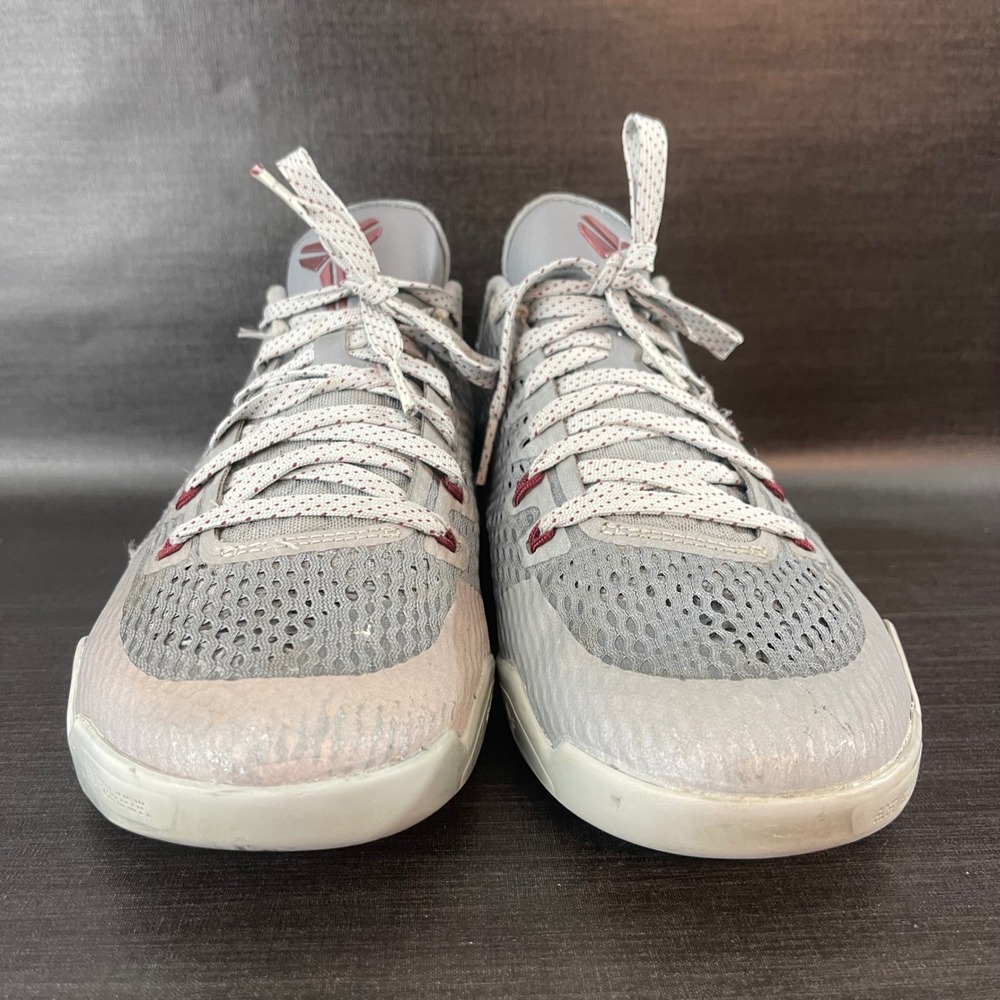 Nike Kobe 11 Lower Merion Aces Cool Grey Red Basketball Shoes 836183-006 - Picture 2 of 9